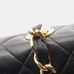مملوكة مسبقًا Chanel Deca Matelasse 34 Shoulder Bag Lambskin Leather Black