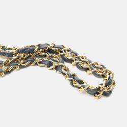 Pre Owned Chanel Matelasse Double Flap Shoulder Bag In Lambskin Sheepskin Navy