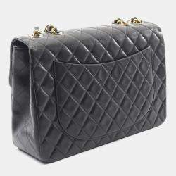 Pre Owned حقيبة كتف شانيل ديكا ماتالاسي 34 من جلد الخروف سوداء