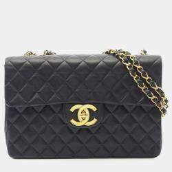 Pre Owned حقيبة كتف شانيل ديكا ماتالاسي 34 من جلد الخروف سوداء