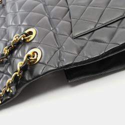 Pre Owned حقيبة كتف شانيل ديكا ماتالاسي 34 من جلد الخروف سوداء