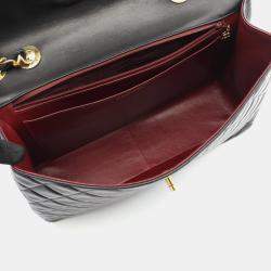 Pre Owned حقيبة كتف شانيل ديكا ماتالاسي 34 من جلد الخروف سوداء