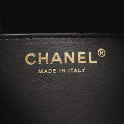 Pre Owned Chanel Matelasse Shoulder Bag In Grained Calfskin Leather Black