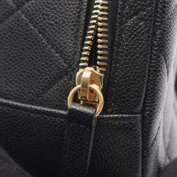 Pre Owned Chanel Matelasse Shoulder Bag In Grained Calfskin Leather Black