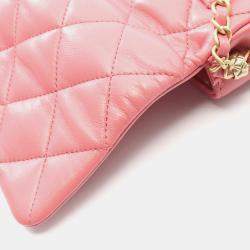 Pre Owned حقيبة كتف شانيل ماتلاسيه صغيرة جلد الخروف وردي