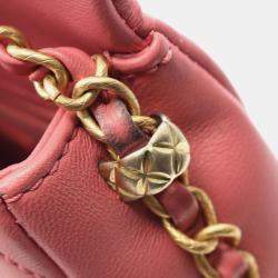 Pre Owned حقيبة كتف شانيل ماتلاسيه صغيرة جلد الخروف وردي