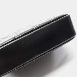 Pre Owned Chanel Matelasse Top Handle Shoulder Bag In Shiny Calfskin Leather Black