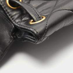 Pre Owned حقيبة ظهر شانيل جلد لامبسكين ماتيلاسي سوداء