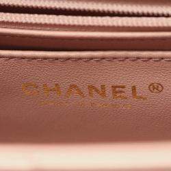 Pre Owned Chanel Matelasse Top Handle Shoulder Bag Leather Pink