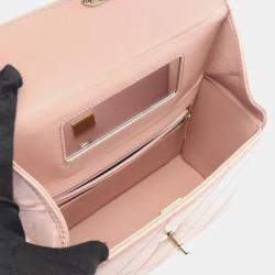Pre Owned Chanel Matelasse Top Handle Shoulder Bag Leather Pink
