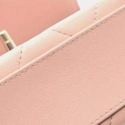 Pre Owned Chanel Matelasse Top Handle Shoulder Bag Leather Pink