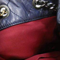 مملوكة مسبقًا Chanel Gabriel Line Black, Navy Blue Calf Leather Backpack