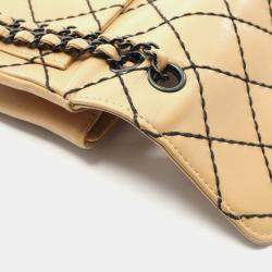 مملوكة مسبقًا Chanel Wild Stitch Beige Leather Shoulder Bag 