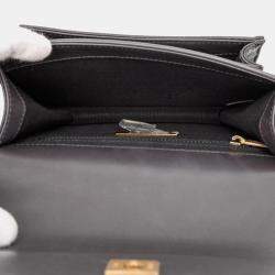 Pre Owned حقيبة كتف شانيل كوكو مارك جلد ثلاثي الألوان أسود، بحري، وسلسلة جلد كافيار