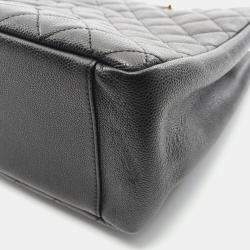 Pre Owned حقيبة توت جراند شوبينج شانيل ماتلاسي جلد عجل محبب كافيار أسود