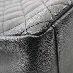 Pre Owned حقيبة توت جراند شوبينج شانيل ماتلاسي جلد عجل م حبب كافيار أسود