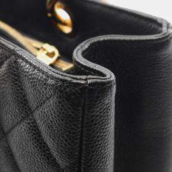 Pre Owned حقيبة توت جراند شوبينج شانيل ماتلاسي جلد عجل محبب كافيار أسود