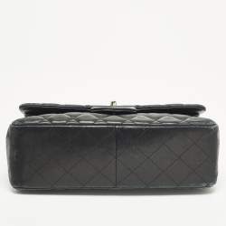 Pre Owned Chanel Classic Double Flap Jumbo Black Quilted Leather Bag