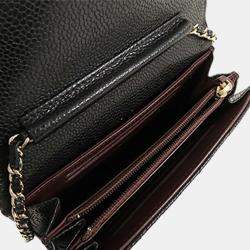 مملوكة مسبقًا Chanel Black Classic Caviar Flap Wallet on Chain