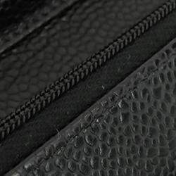 Pre Owned محفظة على سلسلة شانيل سوداء CC مبطنة كافيار