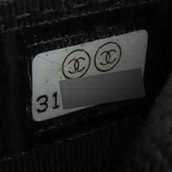 Pre Owned محفظة على سلسلة شانيل سوداء CC مبطنة كافيار