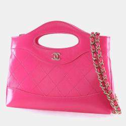 Pre Owned Chanel Nano Pink Calfskin 31 Shopping Bag