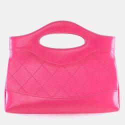 Pre Owned Chanel Nano Pink Calfskin 31 Shopping Bag