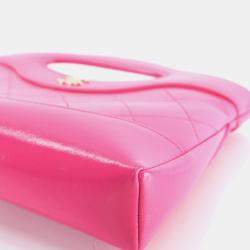 Pre Owned Chanel Nano Pink Calfskin 31 Shopping Bag