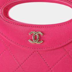 Pre Owned Chanel Nano Pink Calfskin 31 Shopping Bag