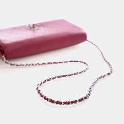 Pre Owned حقيبة شانيل زهرية جلد الحمل صغيرة على سلسلة SHW