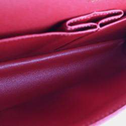 Pre Owned Chanel Medium Red Caviar Classic Double Flap Bag