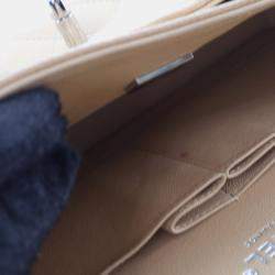 Pre Owned Chanel Medium Beige Caviar Classic Double Flap Bag