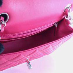 Pre Owned Chanel Mini Pink Lambskin Rectangular Classic Flap Bag