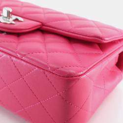 Pre Owned Chanel Mini Pink Lambskin Rectangular Classic Flap Bag