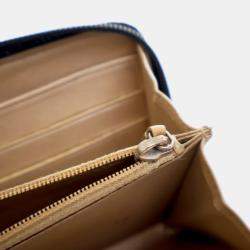 Pre Owned Chanel Black Lambskin Camellia Zip Around Long Wallet