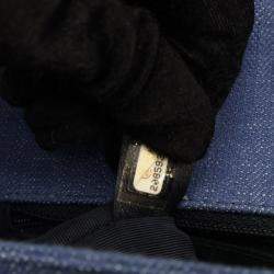 مملوكة مسبقًا حقيبة شانيل بوي تشيفرون دينيم أزرق كبير