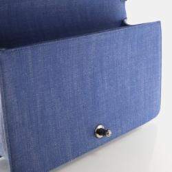 مملوكة مسبقًا حقيبة شانيل بوي تشيفرون دينيم أزرق كبير