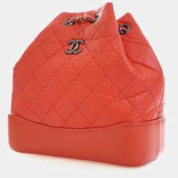 مملوكة مسبقًا Chanel Crumpled Red Calfskin Gabrielle Backpack