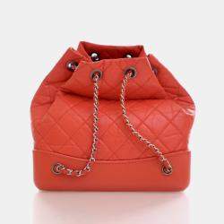 مملوكة مسبقًا Chanel Crumpled Red Calfskin Gabrielle Backpack