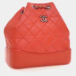 مملوكة مسبقًا Chanel Crumpled Red Calfskin Gabrielle Backpack