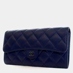 Pre Owned محفظة شانيل كلاسيكية طويلة جلد حملان