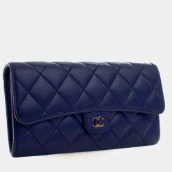 Pre Owned محفظة شانيل كلاسيكية طويلة جلد حملان
