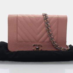 Pre Owned Chanel Caviar Mademoiselle Wallet On Chain (WOC)