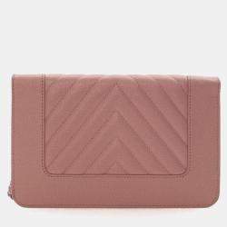 Pre Owned Chanel Caviar Mademoiselle Wallet On Chain (WOC)