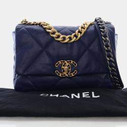 Pre Owned Chanel Medium Lambskin 19 Flap Bag