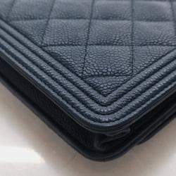 Pre Owned Chanel Caviar Boy Wallet On Chain (WOC)
