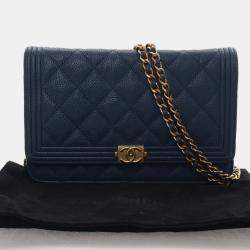 Pre Owned Chanel Caviar Boy Wallet On Chain (WOC)