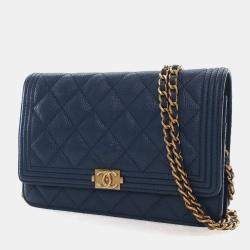 Pre Owned Chanel Caviar Boy Wallet On Chain (WOC)