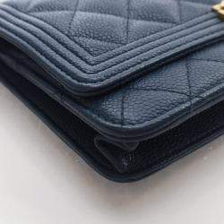 Pre Owned Chanel Caviar Boy Wallet On Chain (WOC)