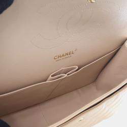 Pre Owned Chanel Jumbo Caviar Classic Double 24K Gold Hardware Flap Bag